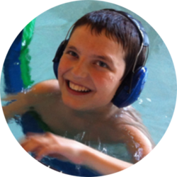Boy in the swimming pool
